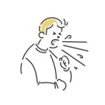 くしゃみをしている男性のイラスト