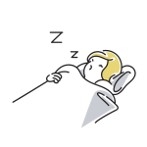 女性がスヤスヤ寝ているイラスト